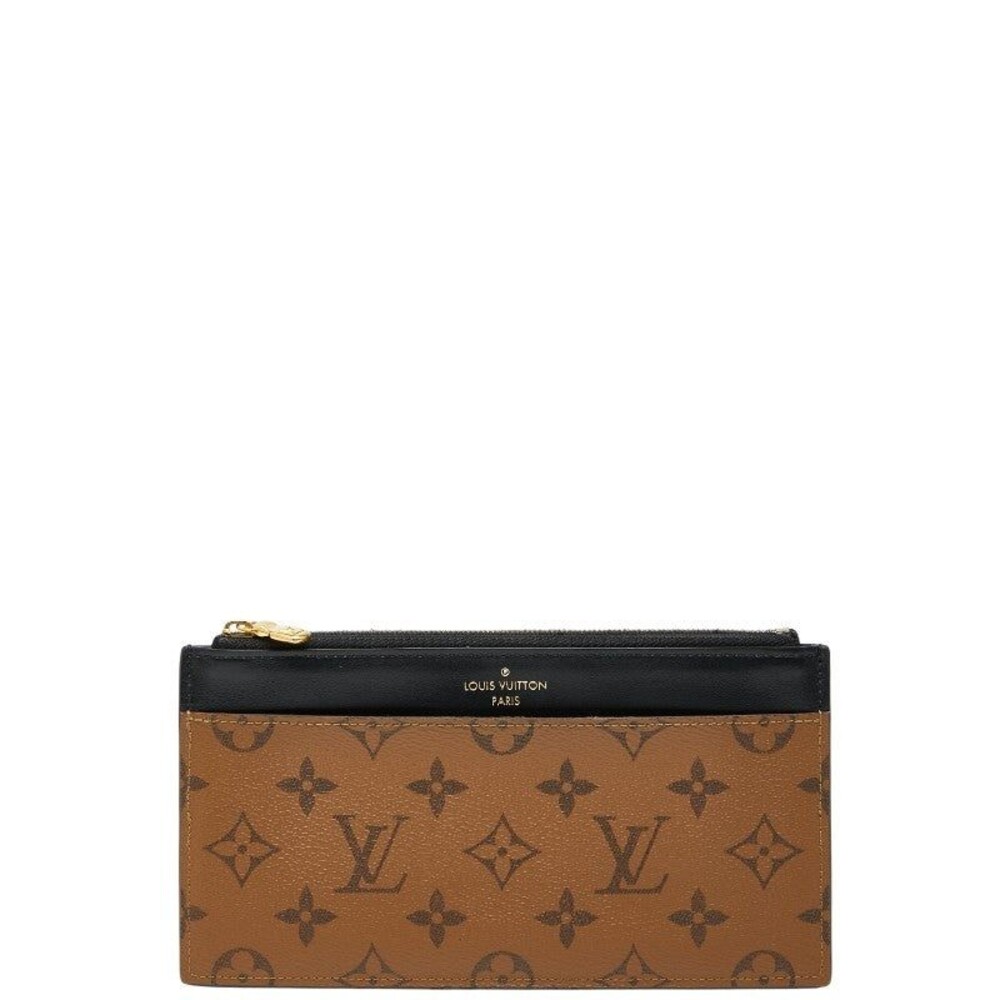 Louis Vuitton Monogram Reverse Slim Purse Long Wallet Brown